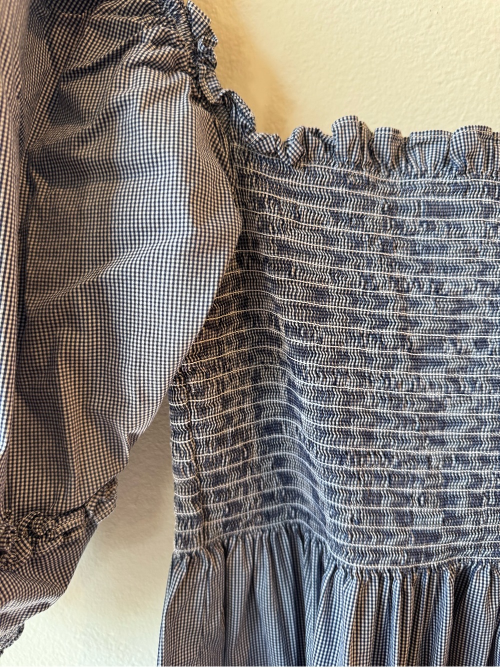 Hill House Slate Blue Smocked Maxi Dress with Puff Sleeves - Picture 4 of 5